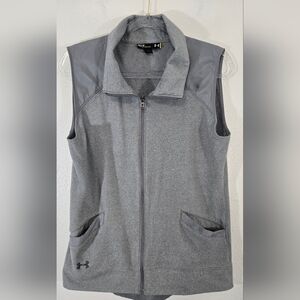 Under Armour Heather Gray Sleeveless Full Zip Vest Gorpcore Winter, size Medium